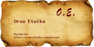 Oros Etelka névjegykártya